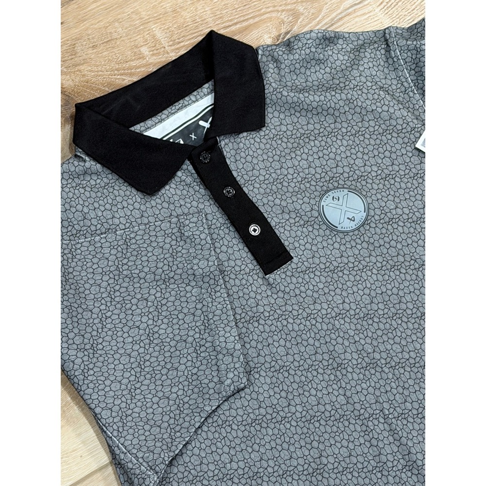 Bauer x Game 7 G7 Top Shelf Polo Shirt Mens Medium Gray Honeycomb 1060718 NWT